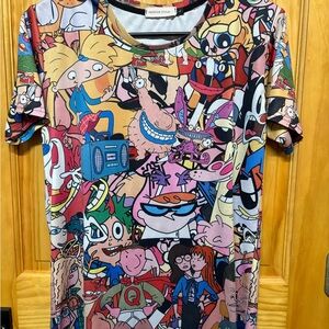 Nickelodeon Cartoon Collage Short Sleeve Tee - Multicolor